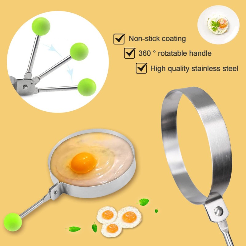 Egg Ring Non Stick 5 pieces, Stainless Steel The Diameter