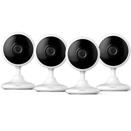 Home Security 2K Camera, Indoor Camera for Dog/Pet/Elder/Baby Monitor, Smart Phone App Siren, 2-Way Audio, Advanced Motion Detection Night Vision, 4pcs，SD/Cloud Storage, Alexa Compatible