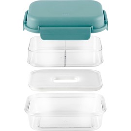 Zwilling Lunchtime Lunchbox, Brotdose mit Fächern und Kühlakku, auslaufsichere Bento Box, für Schule, Arbeit, Picknick, Reisen, Camping, 21 cm x 15 cm, 1 l, grün