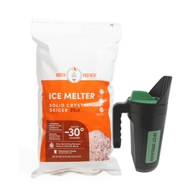 Northern Salt Heat Negative 30 Degrees Melter Calcium Chloride Blend, 25 lb Resealable Bag, Fast Acting Deicer Ice Melt for Driveways, Sidewalks, Parking Lots and Spot Spreader