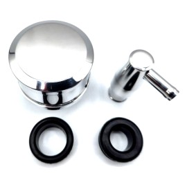 Polished Billet Aluminum PCV Valve & Valve Cover Breather Kit W Grommets Push In