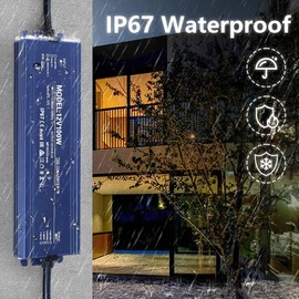 SUCIKORIO 12V 60W LED Power Supply Waterproof IP67, Ultra Slim LED Transformer 100-265V AC to 12V DC 5A Quiet Low Volt LED Driver Constant Voltage Driver Adapter for LED Lights, Indoor & Outdoor