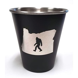 SQUATCH METALWORKS Oregon Bigfoot Shot - Glass Sasquatch Drinking Gift for Pacific Northwest, Bigfoot Lovers, Stainless Steel…