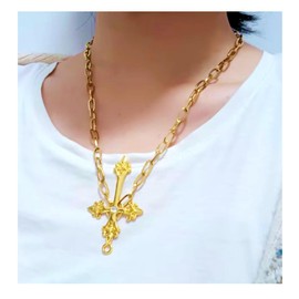 Women's Cosplay Cross Necklace +Bracelets,Anime Cosplay Costume Accessories (B, SET1)