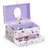Kids Musical Jewelry Box with Big Drawer and zirconia stones