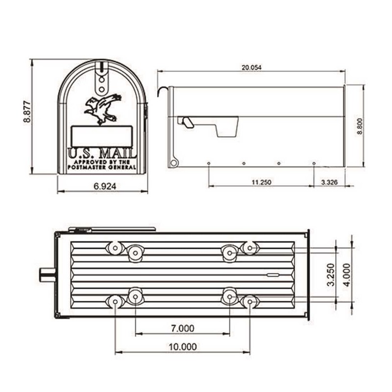 Gibraltar Mailboxes Elite Medium Capacity Galvanized Steel White, Post-Mount Mailbox,