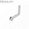PiercedOff Titanium L Bend Nose Stud with Spike Top -