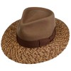 Stetson Wool Crown Traveller with Straw Brim, Wool Felt Hat,