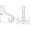 Gedotec Juna Vintage Coat Hook Antique Brass Double Hook 123