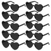 SelfTek 10 Pcs Black Heart Glasses Rimless Heart Sunglasses Love