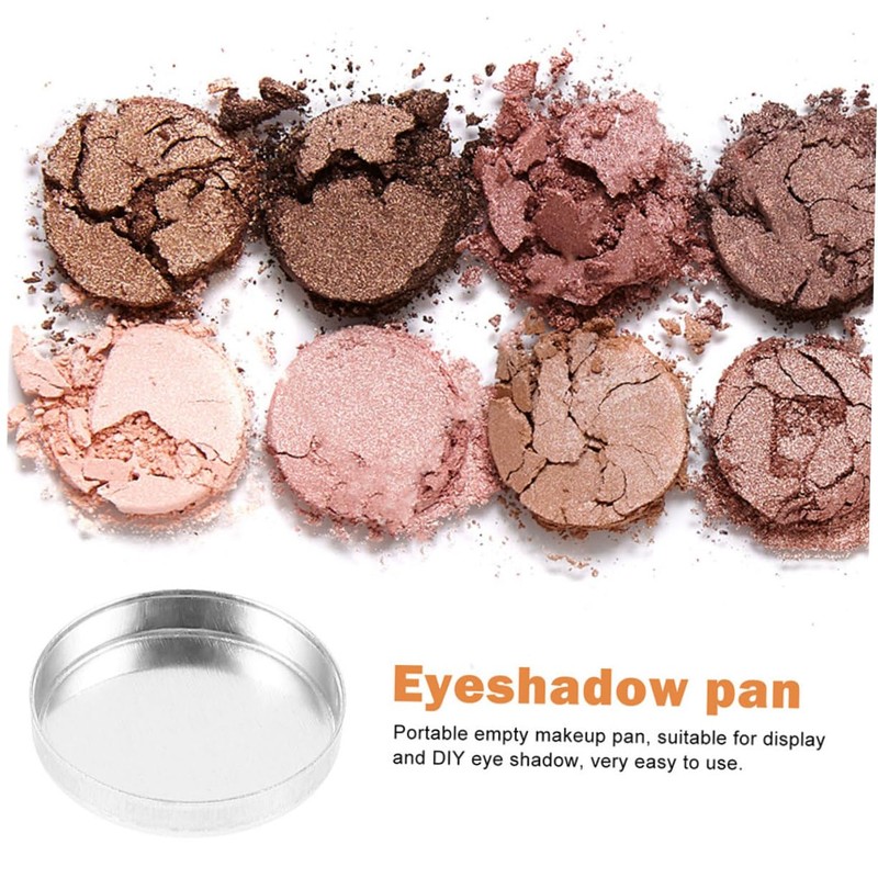 Healeved 30pcs Round Eyeshadow Pans Refillable Cosmetics Containers Small Makeup