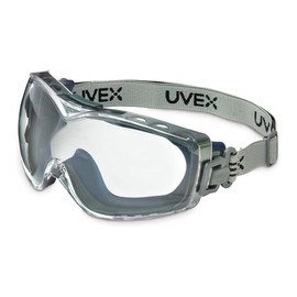 UVEX by Honeywell 763-S3970DF Stealth OTG Goggle, Navy Body, Logoed Fabric Headband, Clear Lens, Dura-Stream Dual (Anti-Fog/Anti-Scratch) Coating