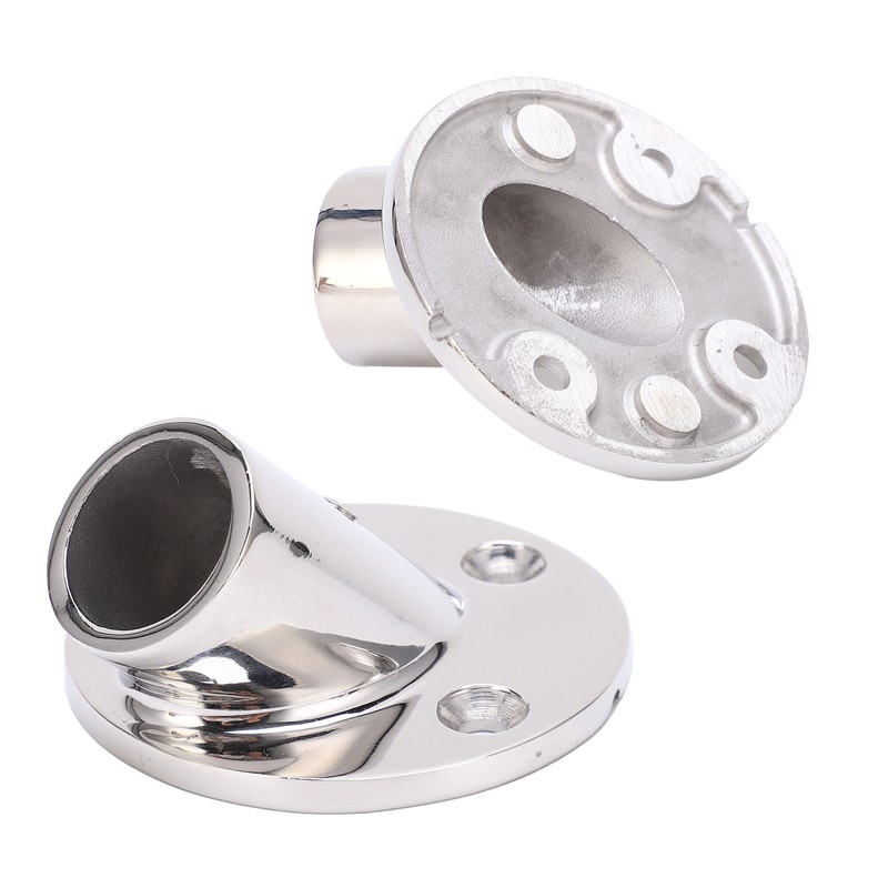 Boat Hand Rail Fitting Stainless Steel 45 Degree Round Base