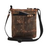 Cochoa Small Women Real Leather Crossbody Triple Zip Vintage Sling