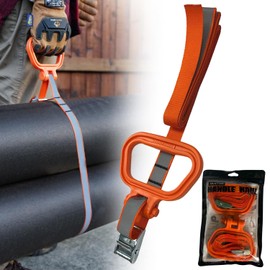 MULTUS Orange Reflective Cambuckle + Handle Moving Cargo Car Truck Tie Down Strap for Hunting Trailer Camping Canoe Kayak Lawn Equipment Gear – 9 Foot Polyester Strap - 2 Pack