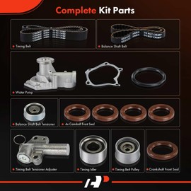 A-Premium Engine Timing Belt Kit with Water Pump Compatible with Hyundai Sonata 1999-2005, Santa Fe 2001-2006 & Kia Optima 2001-2005, Magentis 2001-2005 - 2.4L
