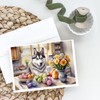 Caroline's Treasures DAC6903GCA7P Decorating Easter Siberian Husky Greeting Cards Pack