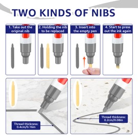 Pack of 6 Grout Pens Grey Joint Repair Pen Grout with 6 Replacement Tips Tile Grout Bathroom Waterproof for Tiles Wall Floor Tile Joint Floor Kitchen and Bathrooms