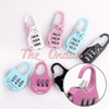 The Ondam Cutie 3-Dial Locker Padlock with Safety Button Glass Door Round 2ea