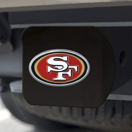 FANMATS 22610 San Francisco 49ers Black Metal Hitch Cover - 3D Color Emblem