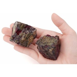 QINJIEJIE Bloodstone Large Stone Pack of 2 100% Natural Stones Crystals Healing Stones Raw Stones for Meditation Reiki Decorative Stones