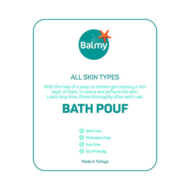 Balmy Body Bath Sponge, Soft Massage Sponge for Shower, Shower