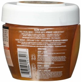 Garnier SkinActive Glow Boost 2-in-1 Facial Mask and Scrub, 6.76 fl oz