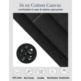 ursapela Canvas Work Apron for Men Women with 3 Pockets Heavy Duty Crossback Kitchen Chef Aprons for Cooking Grilling Barista (Black)