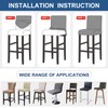 Lellen Waterproof Bar Stool Covers with Backs, Cream, Geometric Pattern