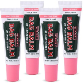 Vermont's Original Bag Balm Moisturizing Lip Balm with Vitamin E | Pack of 4 0.3oz Tubes (4 Pack, Hint of Pink)