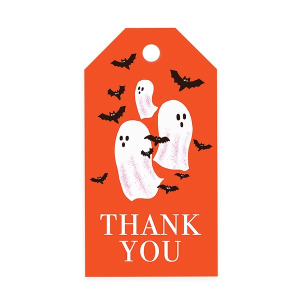 Andaz Press 40-Pack Ghosts and Bats Halloween Classic Gift Tags with String Tags for Gift Bags Kids Gift Bag Tags Candy Packaging Supplies Baking Wrapping Packaging Favor Bag Tags 2 x 3.75 inch