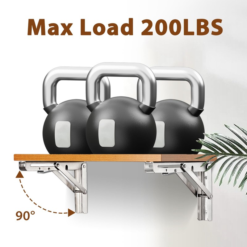 16 Inch Folding Brackets, 2 Packs Fold Down Shelf Brackets