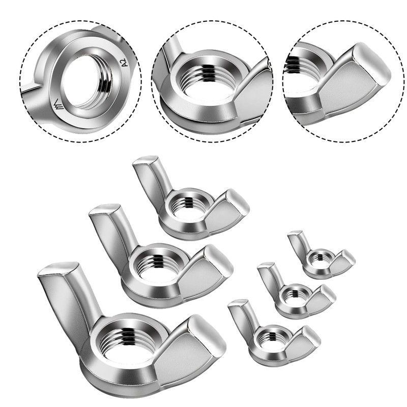 SWTYExt DIN 315 Wing Nut M8, Pack of 25 Butterfly