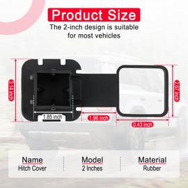 UYYE 2 Inch Rubber Trailer Hitch Cover, American Flag Rubber Hitch Tube Cover Plug Cap, Car Exterior Accessories Fits for Most Vehicles Hitch Receivers, Hitch Cover Tube Plug Cap (Silver-Red)