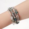 FULU AUTUMN Women's Boho Bracelet with Multilayer Beads Silver Wrap