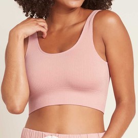Boody Ribbed Seamfree Crop, Dusty Pink / XL