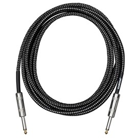 Cascha Standard Line Guitar Cable, Straight, Black Tweed, 6 m