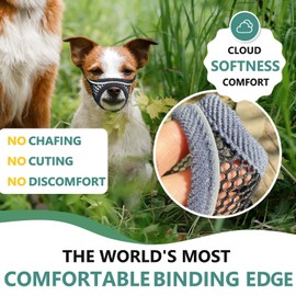 MoiiLavin Dog Muzzle for Small Medium Dogs Breathable Adjustable,Soft Air Mesh Muzzle for Grooming Vet Visits, Prevent Biting Fierce Barking,Chihuahua,Teddy,Toy Poodle (Silver-Blue, XS)