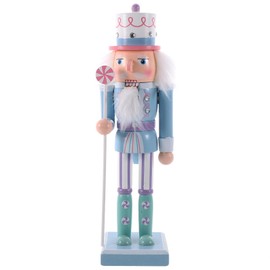 Gatuida Nutcracker Christmas Decorations: 25cm Wooden Nutcracker Soldier Traditional Xmas Nutcracker Tabletop Festival Ornament for Cabinet Shelf Decor, Blue