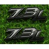 2Pcs 7.3L Emblems 3D Power Stroke Turbo Side Badge Nameplate