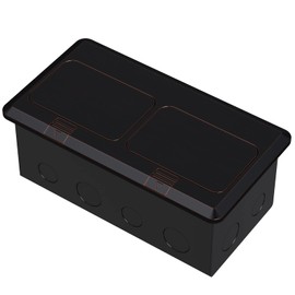 KYHSHJ Dual Pop-Up Floor Electrical Outlet Box Kit，20 Amp Stainless Steel GFCI TR Receptacle Outlet，3-Port RJ45 Datacom Receptacle，Oil Rubbed Bronze