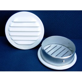 Maurice Franklin Louver-2 Inches Round White Aluminum Louver with Insect Screen (Priced Per Bag of 6). RLW-100