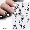 Black and White Nail Art Stickers, Flowers Butterfly Moon Stars