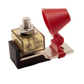 RKURCK 58V DC Max MRBF Terminal Block Fuse Holder 75A,Mrbf Battery Terminal with Single Stud 5/16"(M8) Compact Rated Battery Fuse for Boat Truck RV Construction Vehicles