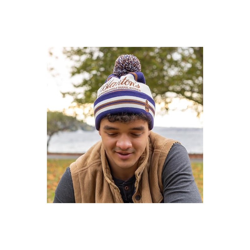 Blanton's Custom Knit Beanie with Pom Blue