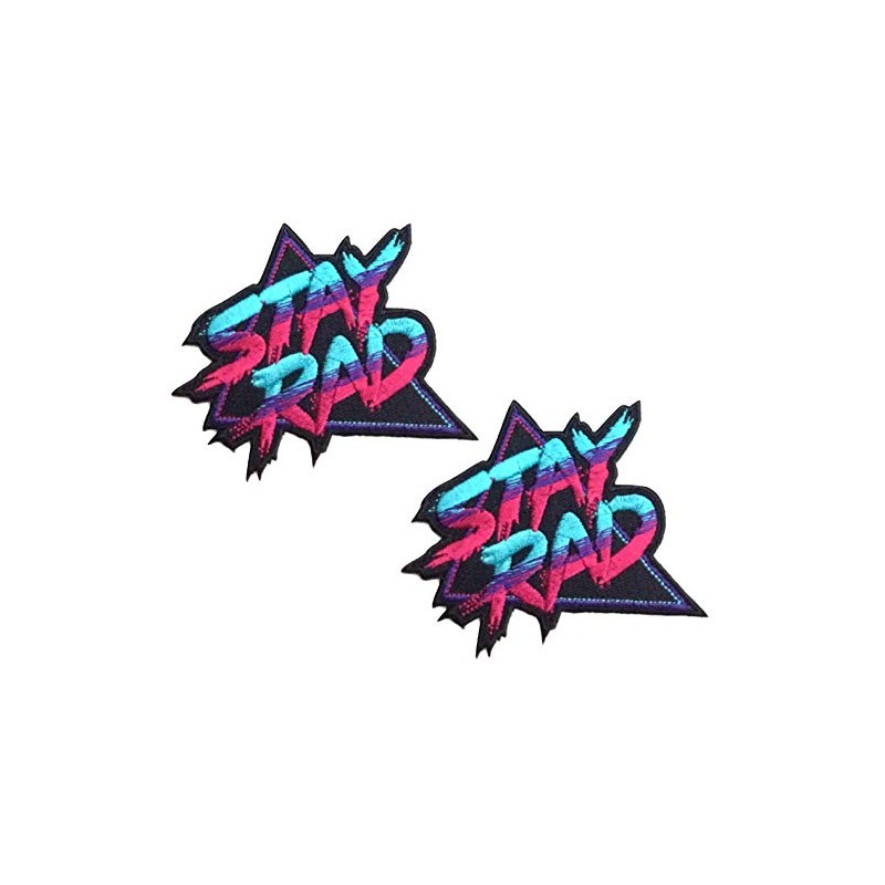 2 pcs Stay Rad Patch Embroidered Iron On/Sew On Cool