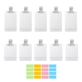 NaYiissi 10pcs Travel Pouches for Toiletries, Leak Proof Travel Fluid Makeup Packing Bag, TSA Approved Squeeze Liquid Pouches for Travel, Plastic Pouch for Lotion Shampoo Cream Hand Soap