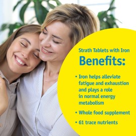 Strath with Koji Mushroom & Iron | Fermented Herbal Yeast Postbiotic | 30 Tablets | Superfood with 61 Nutrients | Non-GMO Gluten Free | Vegan | Kosher | Made in Switzerland