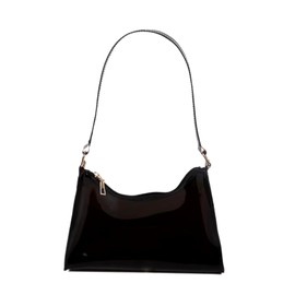 Stadium Approved Clear Shoulder Bags for Women, Clear Purse Stadium Approved,PVC Clear Shoulder Bag,Clear Bag for Concerts, Black