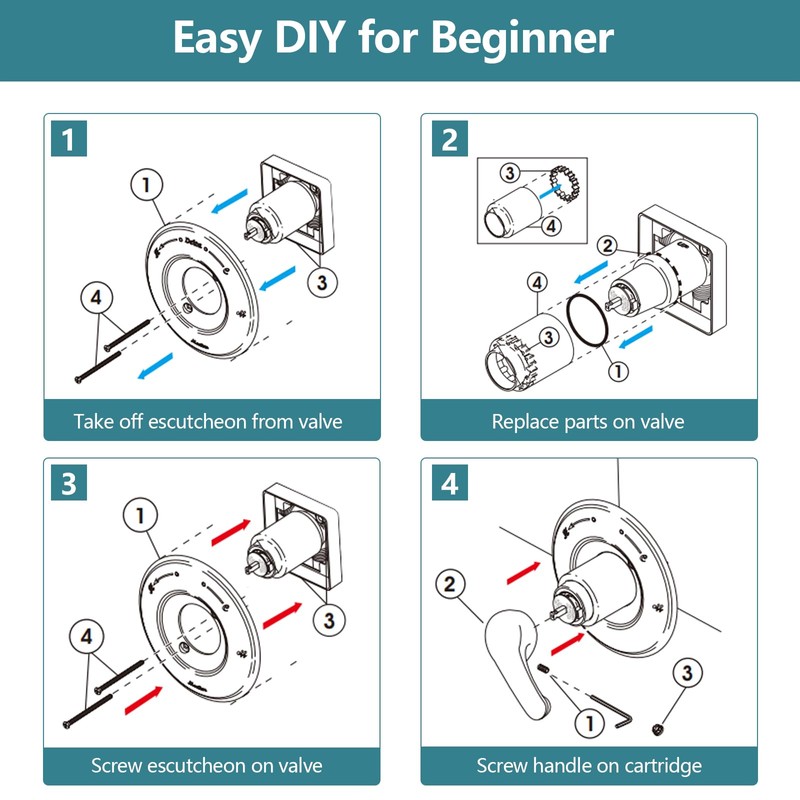 Ultrimkit Replacement for Delta 13/14 Series Shower Trim Kit, Shower